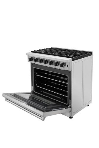 Thor Kitchen - 36 in. Wide 6 Burner 6.0 cu. ft. Freestanding Gas Convection Range with Storage - Stainless Steel