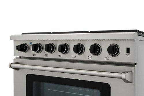 Thor Kitchen - 36 in. Wide 6 Burner 6.0 cu. ft. Freestanding Gas Convection Range with Storage - Stainless Steel