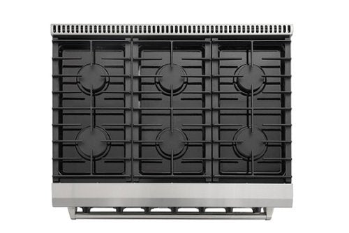 Thor Kitchen - 36 in. Wide 6 Burner 6.0 cu. ft. Freestanding Gas Convection Range with Storage - Stainless Steel