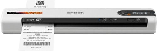 Epson - RapidReceipt RR-70W Wireless Mobile Receipt and Color Document Scanner - White