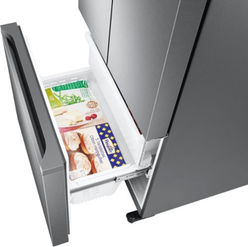 Samsung - 32 in. Wide 17.5 cu. ft. 3-Door French Door Counter Depth Smart Refrigerator with Twin Cooling Plus - Stainless Steel