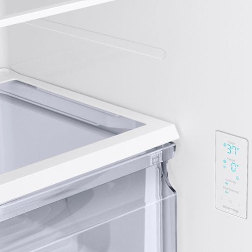 Samsung - 32 in. Wide 17.5 cu. ft. 3-Door French Door Counter Depth Smart Refrigerator with Twin Cooling Plus - Stainless Steel