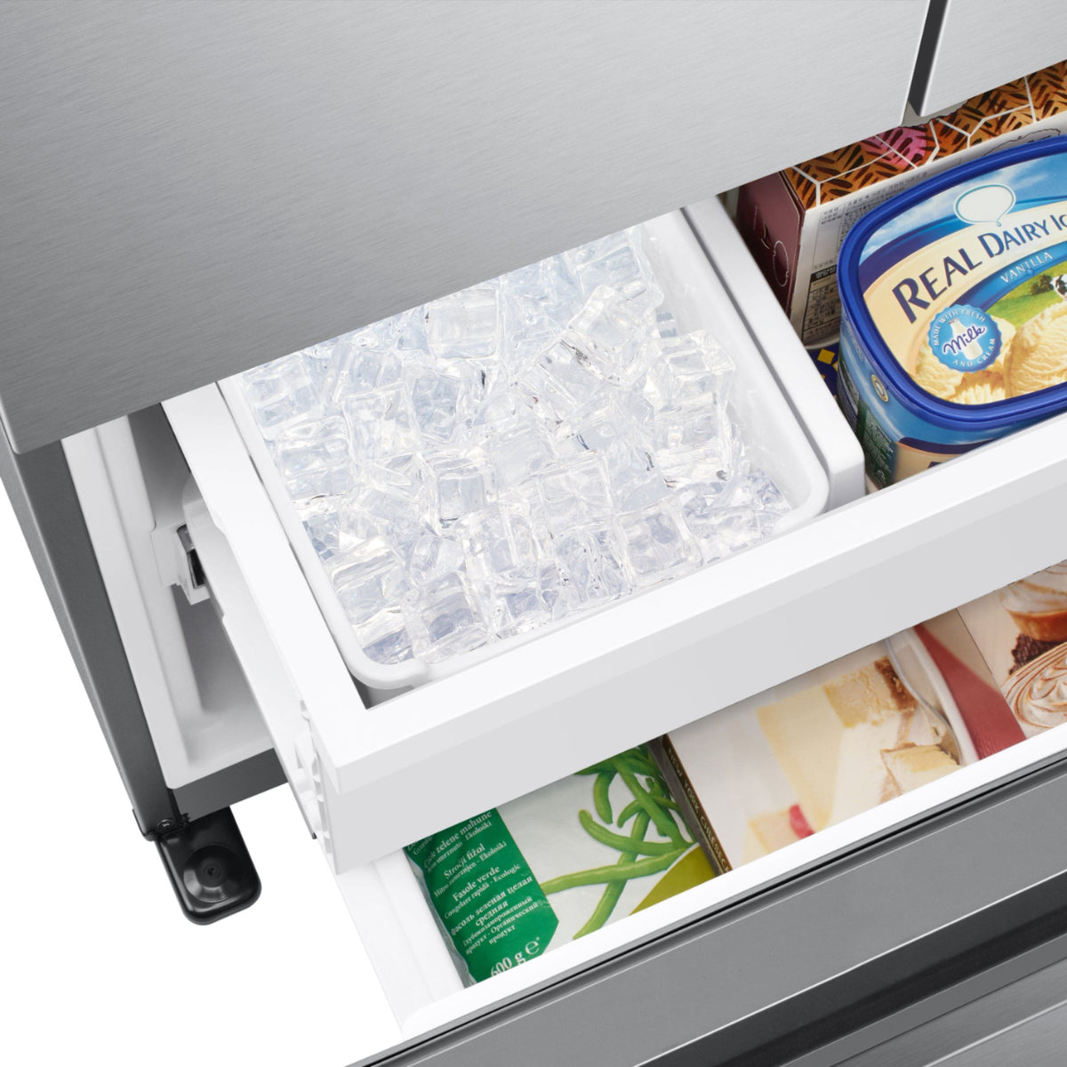 Samsung - 32 in. Wide 17.5 cu. ft. 3-Door French Door Counter Depth Smart Refrigerator with Twin Cooling Plus - Stainless Steel