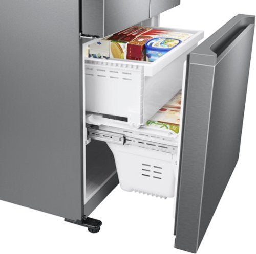 Samsung - 32 in. Wide 17.5 cu. ft. 3-Door French Door Counter Depth Smart Refrigerator with Twin Cooling Plus - Stainless Steel