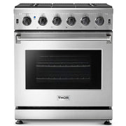 Thor Kitchen - 30 in. Wide 5 Burner 4.55 cu. ft. Freestanding Gas Convection Range with Storage Drawer - Natural Gas - Stainless Steel