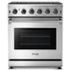Thor Kitchen - 30 in. Wide 5 Burner 4.55 cu. ft. Freestanding Gas Convection Range with Storage Drawer - Natural Gas - Stainless Steel