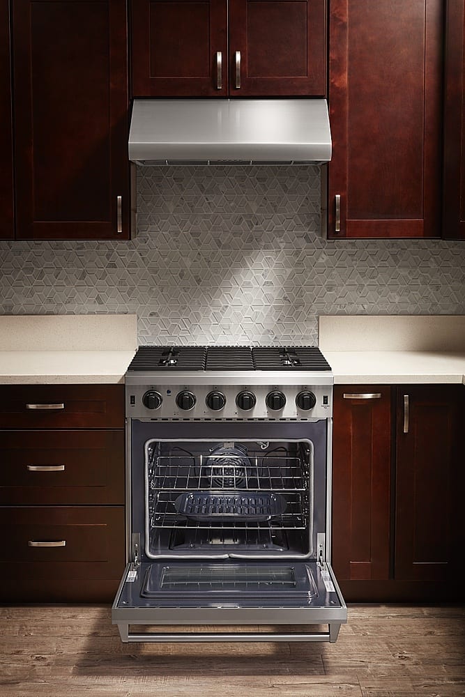 Thor Kitchen - 30 in. Wide 5 Burner 4.55 cu. ft. Freestanding Gas Convection Range with Storage Drawer - Natural Gas - Stainless Steel
