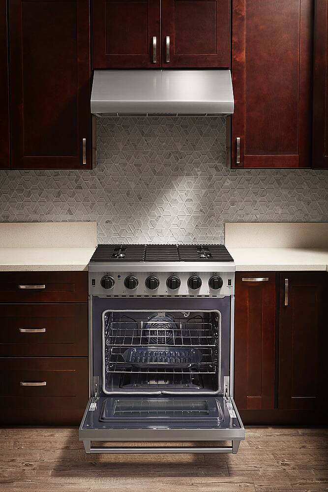 Thor Kitchen - 30 in. Wide 5 Burner 4.55 cu. ft. Freestanding Gas Convection Range with Storage Drawer - Natural Gas - Stainless Steel
