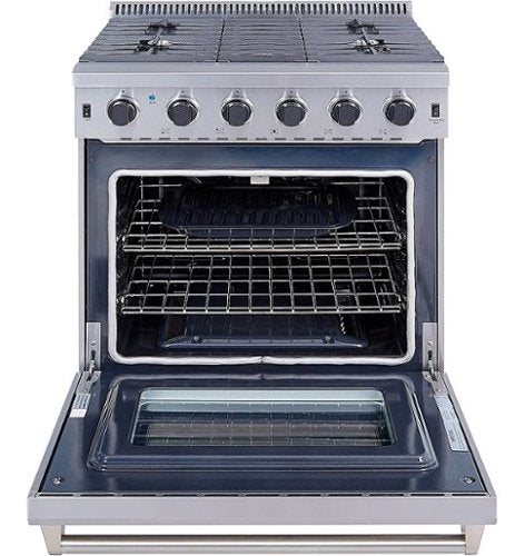 Thor Kitchen - 30 in. Wide 5 Burner 4.55 cu. ft. Freestanding Gas Convection Range with Storage Drawer - Natural Gas - Stainless Steel