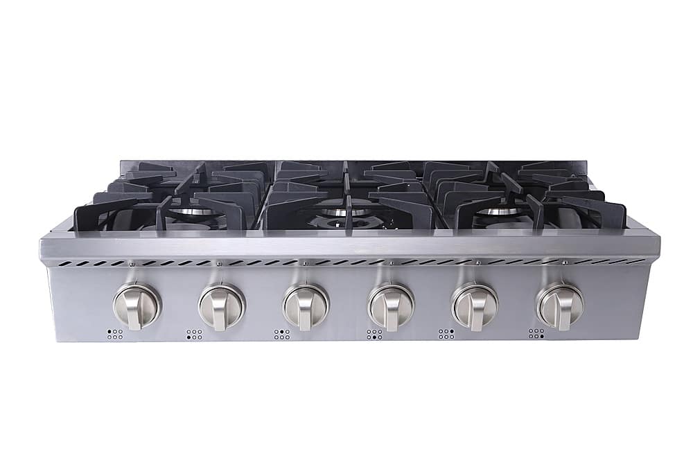 Thor Kitchen - 36 in. Wide 6 Burner Built-in Gas Cooktop - Stainless Steel