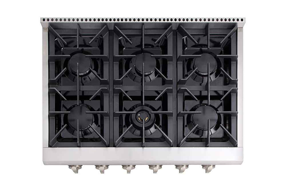 Thor Kitchen - 36 in. Wide 6 Burner Built-In Liquid Propane Rangetop - Stainless Steel