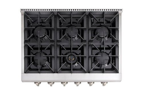Thor Kitchen - 36 in. Wide 6 Burner Built-In Liquid Propane Rangetop - Stainless Steel