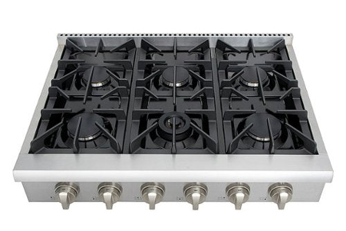 Thor Kitchen - 36 in. Wide 6 Burner Built-In Liquid Propane Rangetop - Stainless Steel