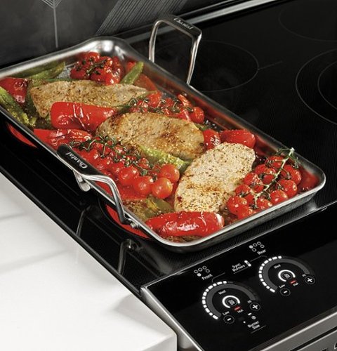 GE Profile - 30 in. Wide 5 Elements 5.3 Cu. Ft. Slide-In Electric Induction True Convection Range with No Preheat Air Fry and Wi-Fi - Stainless Steel