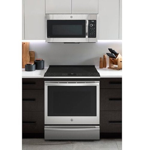 GE Profile - 30 in. Wide 5 Elements 5.3 Cu. Ft. Slide-In Electric Induction True Convection Range with No Preheat Air Fry and Wi-Fi - Stainless Steel
