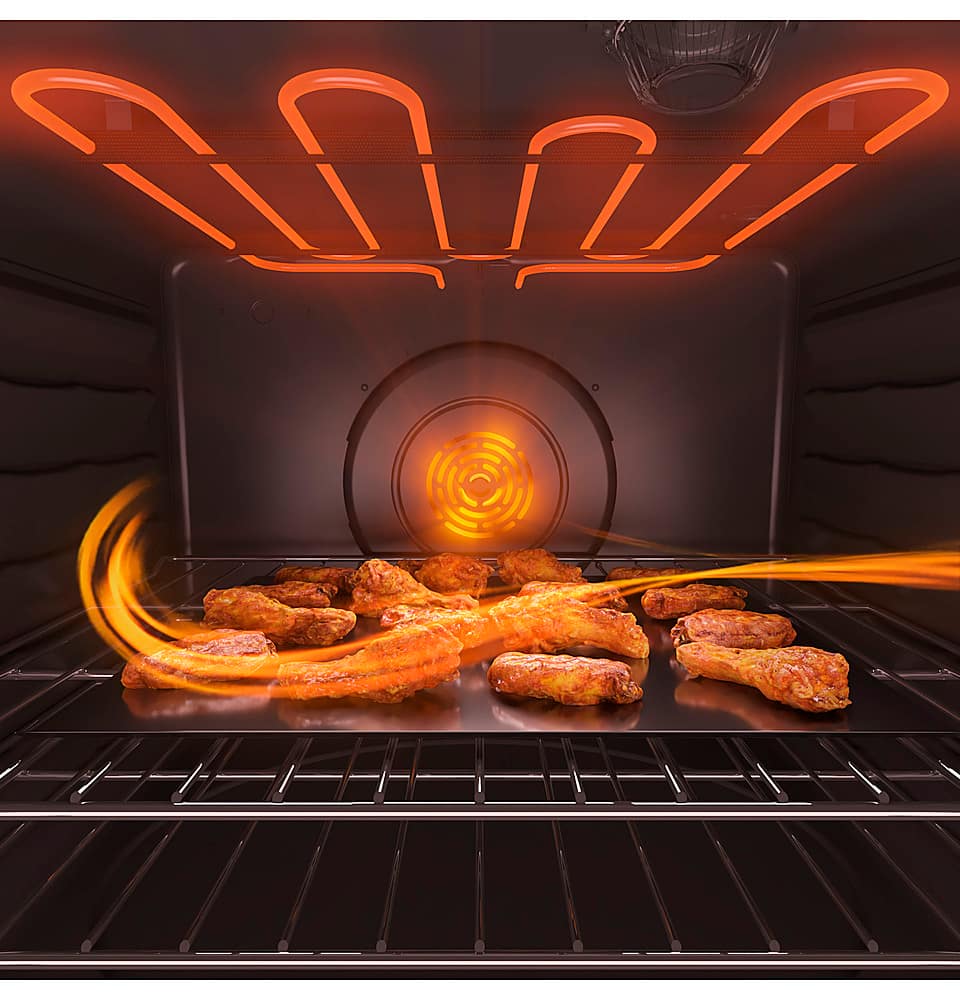GE Profile - 30 in. Wide 5 Elements 5.3 Cu. Ft. Slide-In Electric Induction True Convection Range with No Preheat Air Fry and Wi-Fi - Stainless Steel