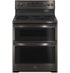 GE Profile - 30 in. Wide 5 Elements 6.6 Cu. Ft. Freestanding Double Oven Electric True Convection Range w/ Air Fry and Wi-Fi - Black Stainless Steel