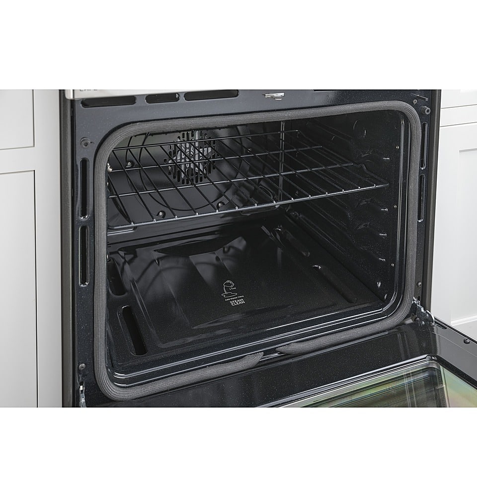 GE Profile - 30 in. Wide 5 Elements 6.6 Cu. Ft. Freestanding Double Oven Electric True Convection Range w/ Air Fry and Wi-Fi - Black Stainless Steel