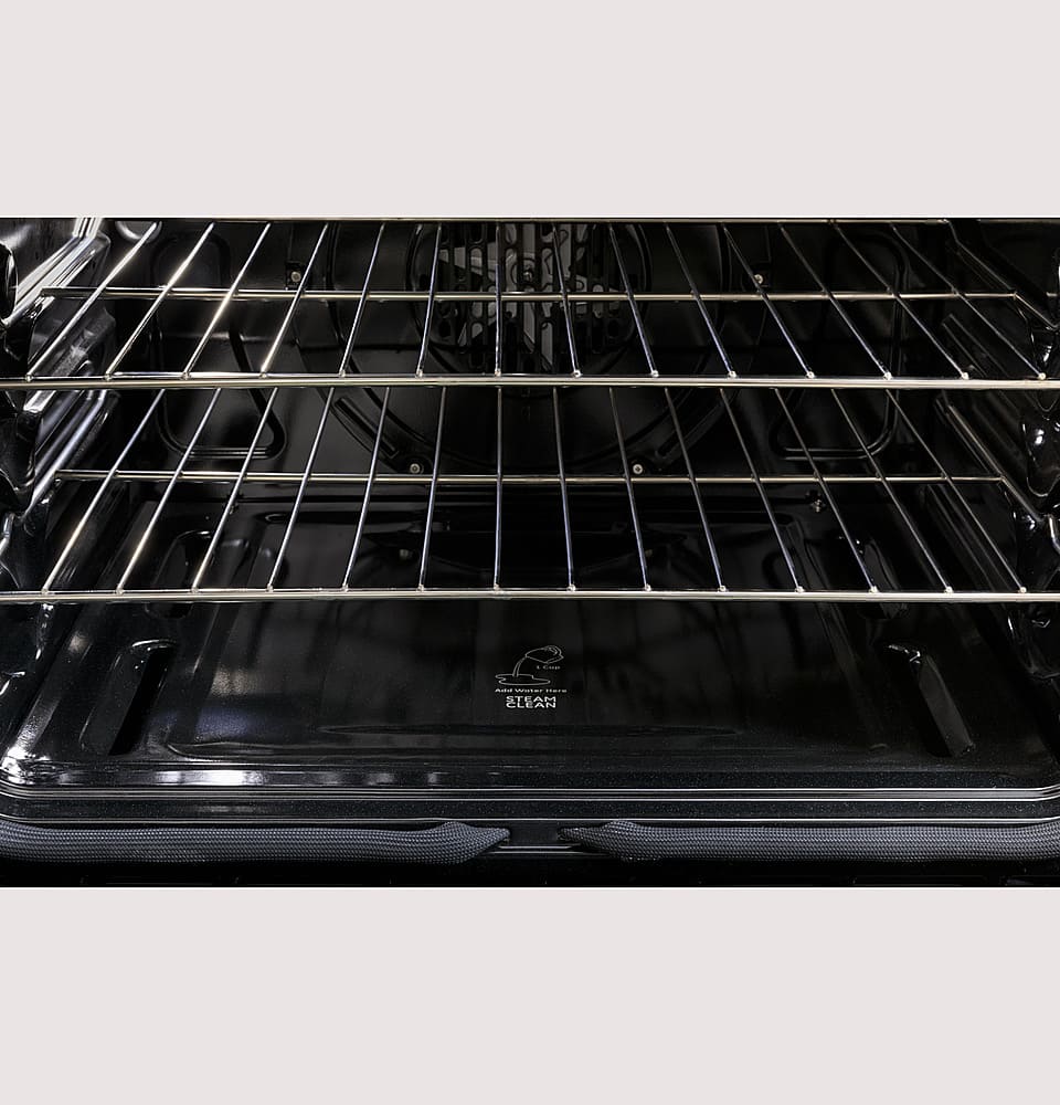 GE Profile - 30 in. Wide 5 Elements 6.6 Cu. Ft. Freestanding Double Oven Electric True Convection Range w/ Air Fry and Wi-Fi - Black Stainless Steel