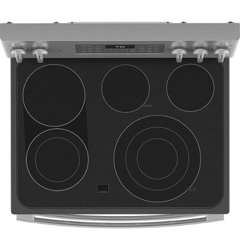 GE Profile - 30" Wide 5 Elements 6.6 Cu. Ft. Freestanding Double Oven Electric True Convection Range w/ No Preheat Air Fry and Wi-Fi - Stainless Steel