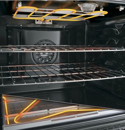 GE Profile - 30" Wide 5 Elements 6.6 Cu. Ft. Freestanding Double Oven Electric True Convection Range w/ No Preheat Air Fry and Wi-Fi - Stainless Steel