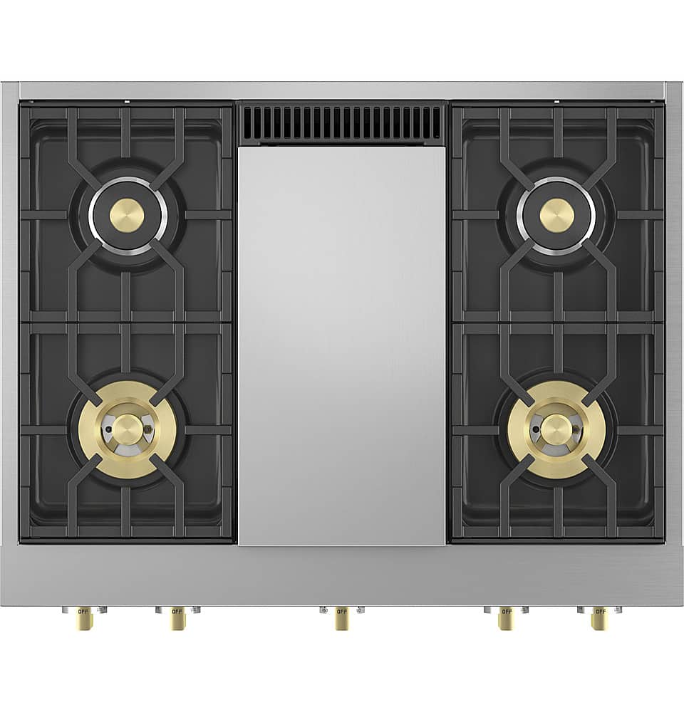 Monogram - 36" Built-In Gas Cooktop with 4 Burners and Professional Versatile Burner Configuration - Stainless Steel