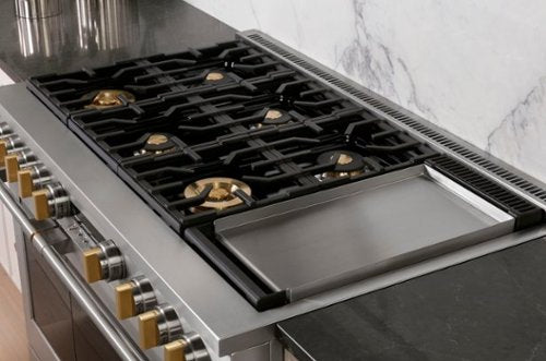 Monogram - 48 in. Wide 7 Burners 8.25 Cu. Ft. Freestanding Double Oven Dual Fuel Convection Smart Range with Self-Clean - Stainless Steel