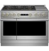 Monogram - 48 in. Wide 7 Burners 8.25 Cu. Ft. Freestanding Double Oven Dual Fuel Convection Smart Range with Self-Clean - Stainless Steel