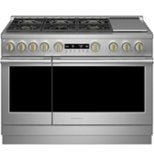 Monogram - 48 in. Wide 7 Burners 8.25 Cu. Ft. Freestanding Double Oven Dual Fuel Convection Smart Range with Self-Clean - Stainless Steel