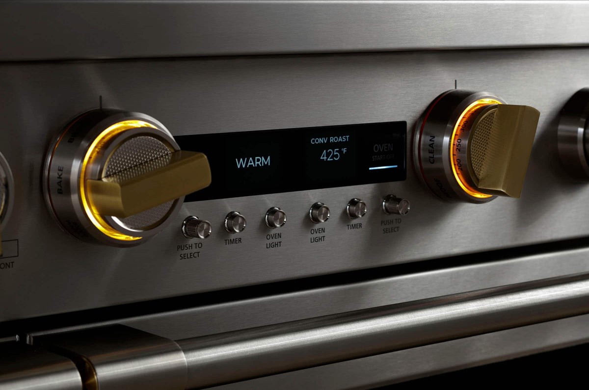 Monogram - 48 in. Wide 7 Burners 8.25 Cu. Ft. Freestanding Double Oven Dual Fuel Convection Smart Range with Self-Clean - Stainless Steel