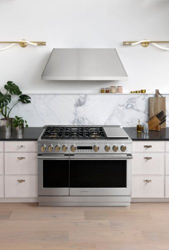 Monogram - 48 in. Wide 7 Burners 8.25 Cu. Ft. Freestanding Double Oven Dual Fuel Convection Smart Range with Self-Clean - Stainless Steel