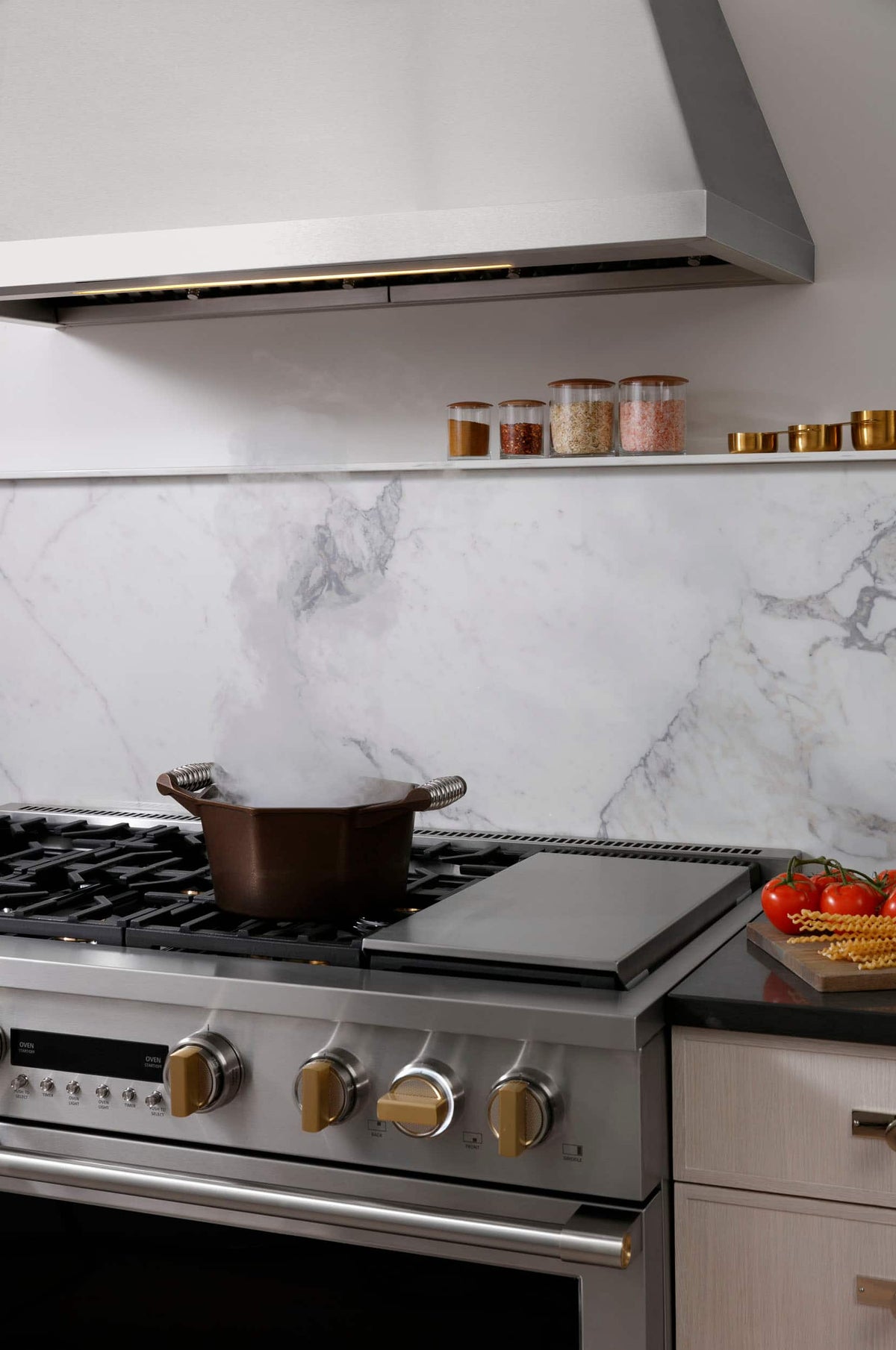 Monogram - 48 in. Wide 7 Burners 8.25 Cu. Ft. Freestanding Double Oven Dual Fuel Convection Smart Range with Self-Clean - Stainless Steel