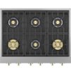 Monogram - 36" Built-In Gas Cooktop with 6 Burners and Professional Versatile Burner Configuration - Stainless Steel