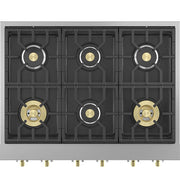 Monogram - 36" Built-In Gas Cooktop with 6 Burners and Professional Versatile Burner Configuration - Stainless Steel
