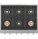 Monogram - 36" Built-In Gas Cooktop with 6 Burners and Professional Versatile Burner Configuration - Stainless Steel