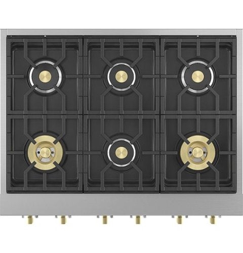 Monogram - 36" Built-In Gas Cooktop with 6 Burners and Professional Versatile Burner Configuration - Stainless Steel