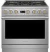 Monogram - 36 in. Wide 6 Burners 5.7 Cu. Ft. Freestanding Dual Fuel Convection Smart Range with Self-Clean - Stainless Steel