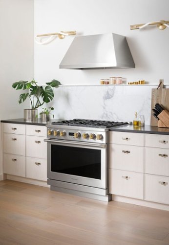 Monogram - 36 in. Wide 6 Burners 5.7 Cu. Ft. Freestanding Dual Fuel Convection Smart Range with Self-Clean - Stainless Steel