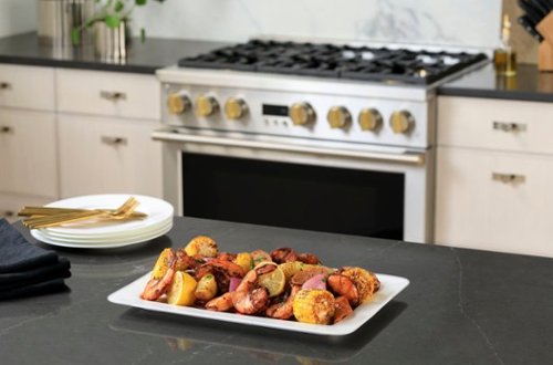Monogram - 36 in. Wide 6 Burners 5.7 Cu. Ft. Freestanding Dual Fuel Convection Smart Range with Self-Clean - Stainless Steel