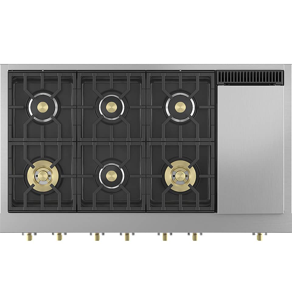 Monogram - 48" Built-In Gas Cooktop with 6 Burners and Professional Versatile Burner Configuration - Stainless Steel
