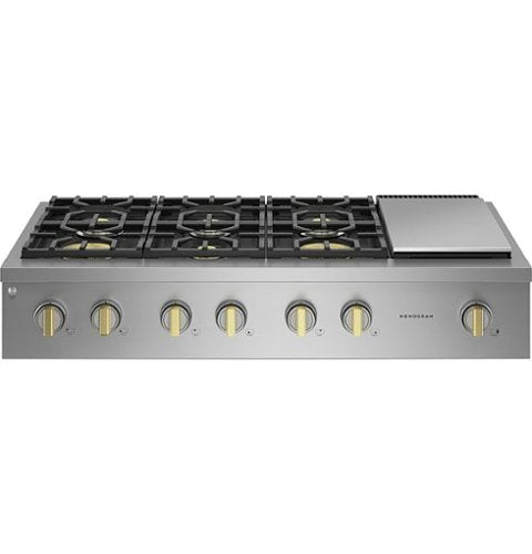 Monogram - 48" Built-In Gas Cooktop with 6 Burners and Professional Versatile Burner Configuration - Stainless Steel