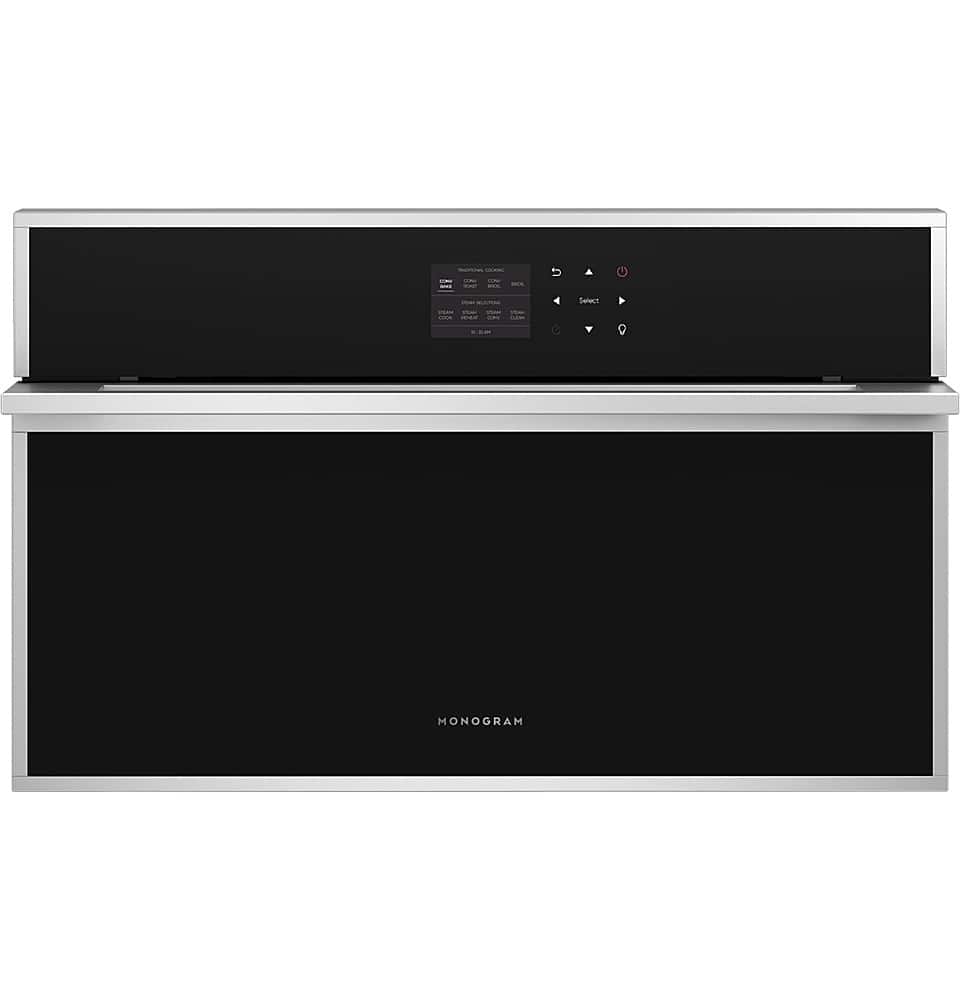 Monogram - Minimalist 30" Built-In Single Electric Convection Wall Oven with Steam and Combination Cooking - Stainless Steel