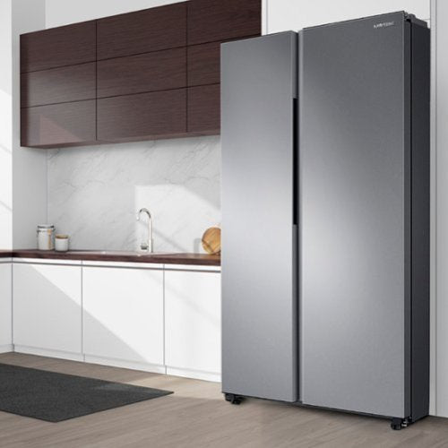 Samsung - 36 in. Wide 28 cu. ft. Side-by-Side Smart Refrigerator with Large Capacity - Stainless Steel