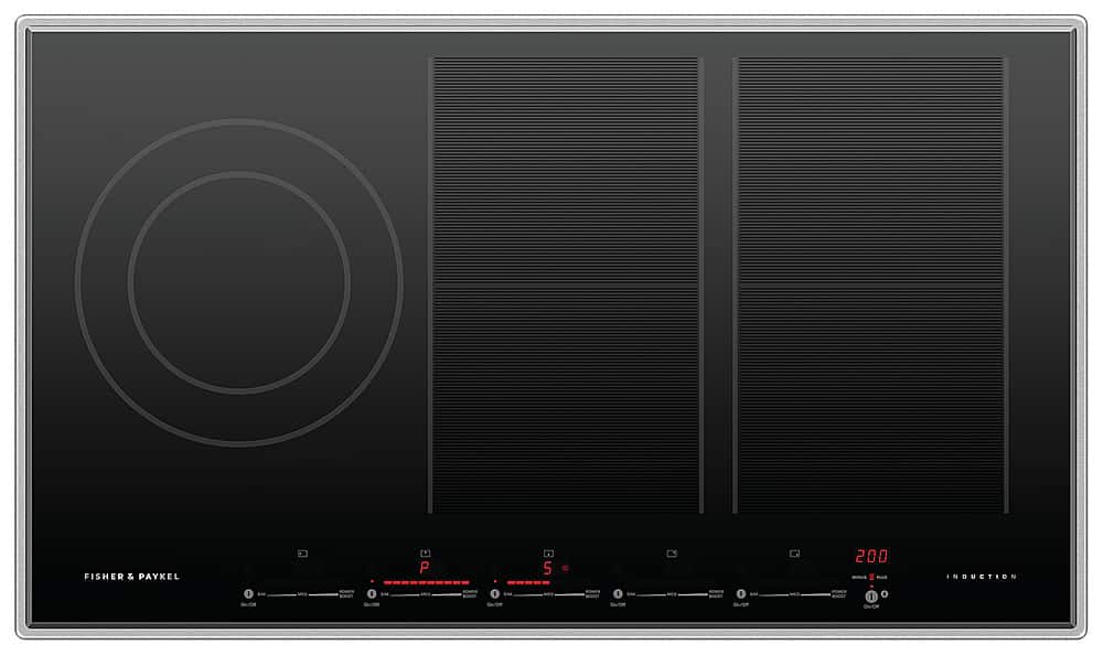 Fisher & Paykel - 36 in. Wide 5 Element 5 Zone Induction Cooktop with SmartZone - Black