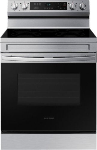 Samsung - 30 in. Wide 5 Elements 6.3 cu. ft. Freestanding Electric Range with Rapid Boil, WiFi & Self Clean - Stainless Steel