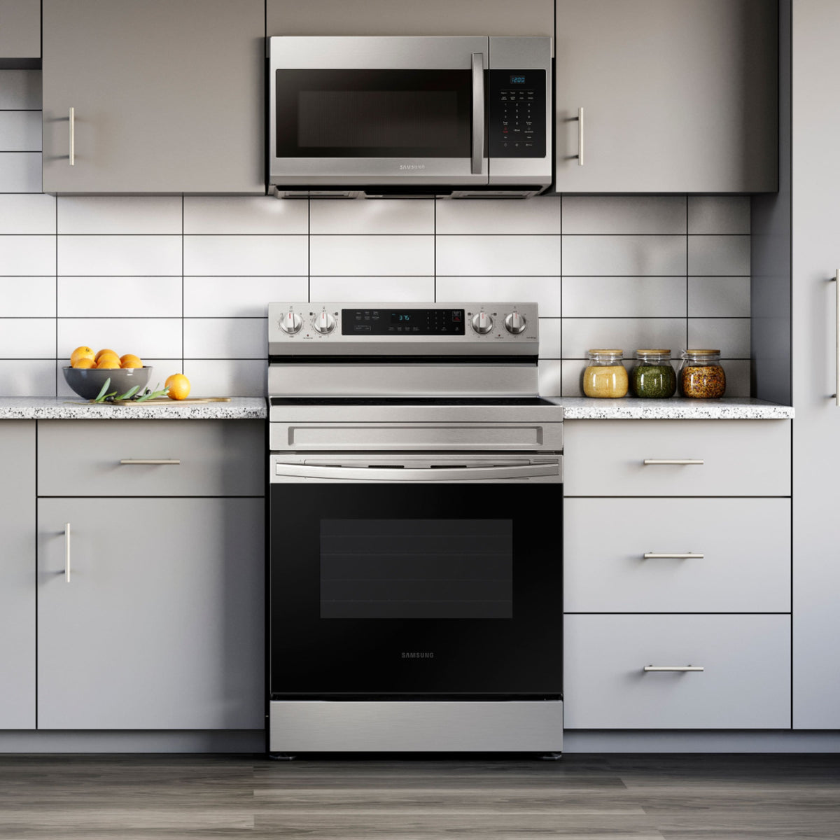 Samsung - 30 in. Wide 5 Elements 6.3 cu. ft. Freestanding Electric Range with Rapid Boil, WiFi & Self Clean - Stainless Steel