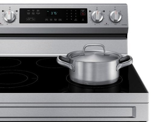 Samsung - 30 in. Wide 5 Elements 6.3 cu. ft. Freestanding Electric Range with Rapid Boil, WiFi & Self Clean - Stainless Steel