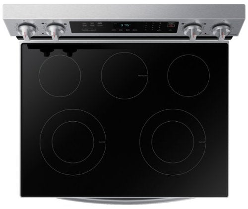 Samsung - 30 in. Wide 5 Elements 6.3 cu. ft. Freestanding Electric Range with Rapid Boil, WiFi & Self Clean - Stainless Steel