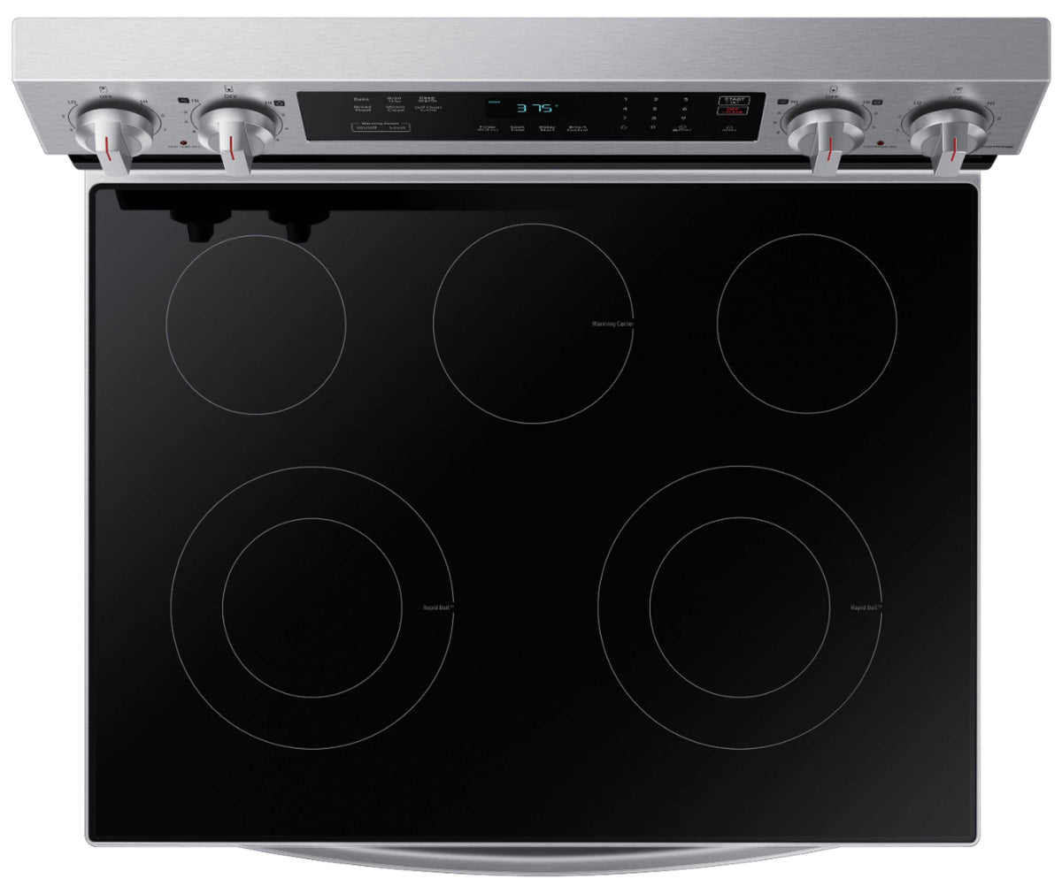 Samsung - 30 in. Wide 5 Elements 6.3 cu. ft. Freestanding Electric Range with Rapid Boil, WiFi & Self Clean - Stainless Steel