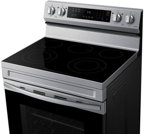 Samsung - 30 in. Wide 5 Elements 6.3 cu. ft. Freestanding Electric Range with Rapid Boil, WiFi & Self Clean - Stainless Steel